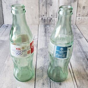 Coca-Cola 8oz Bottle Olympic Winter Games XIX Salt Lake City 2002 (set of 2)